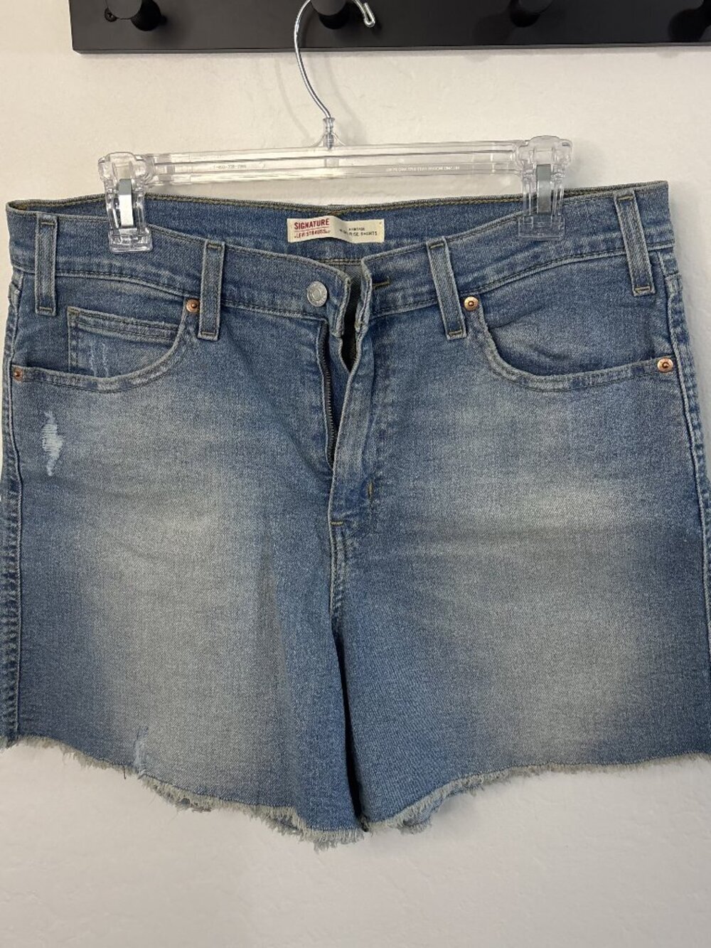 Levi Strauss Heritage High-Rise Light Wash Shorts | Size 16